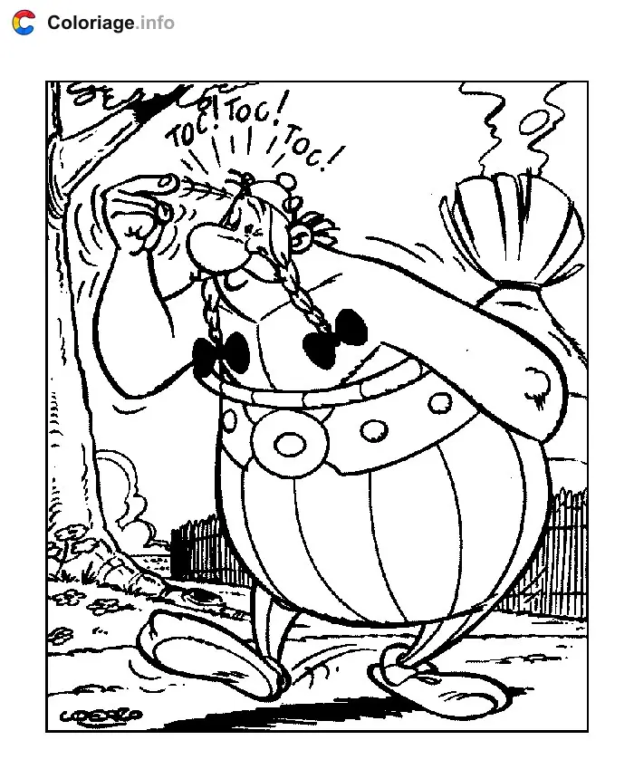 Coloriage Obélix toc toc toc - Astérix à imprimer