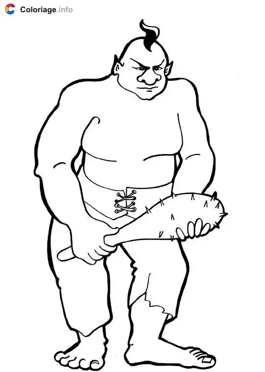 Coloriage Ogre à colorier 3 - Mythologie à imprimer