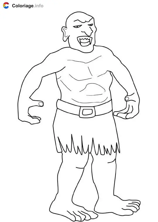 Coloriage Ogre coloriage 4 - Mythologie à imprimer