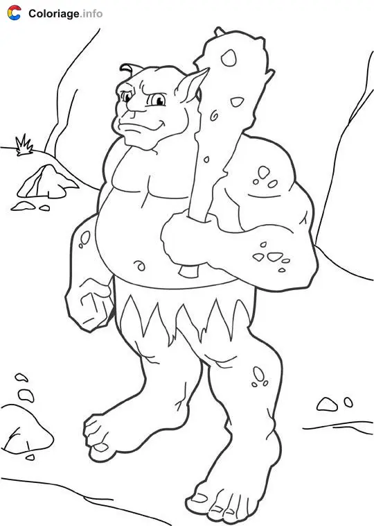 Coloriage Ogre dessin 2 - Mythologie à imprimer