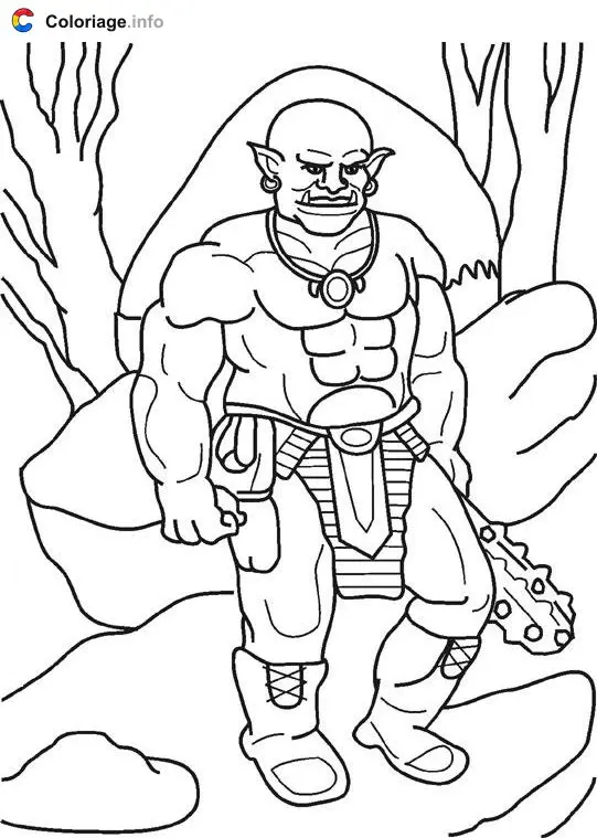 Coloriage Ogre méchant 1 - Mythologie à imprimer