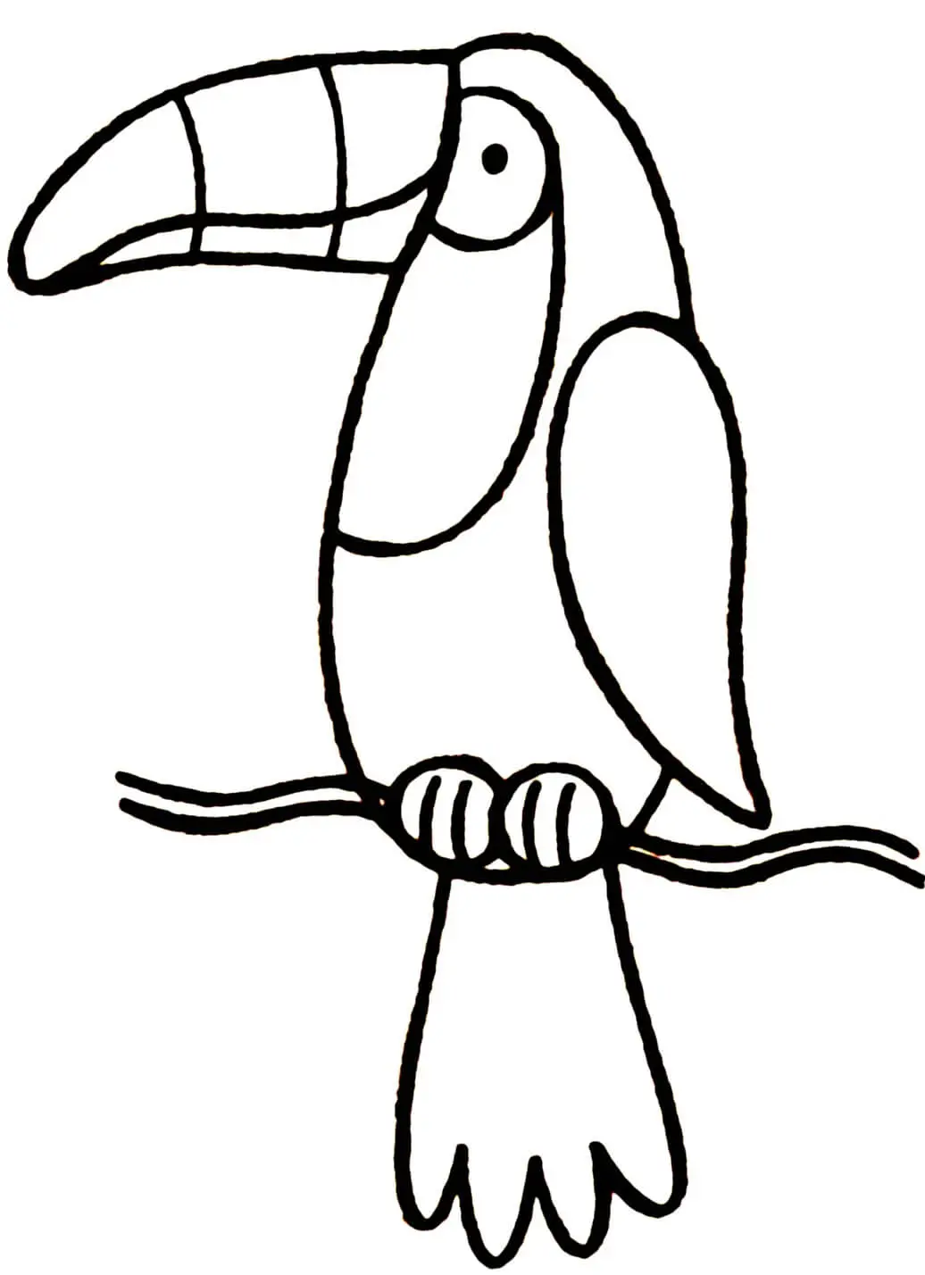 Simple Toucan Bird coloring page to print
