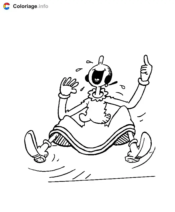 Coloriage Olive est morte de rire - Popeye à imprimer