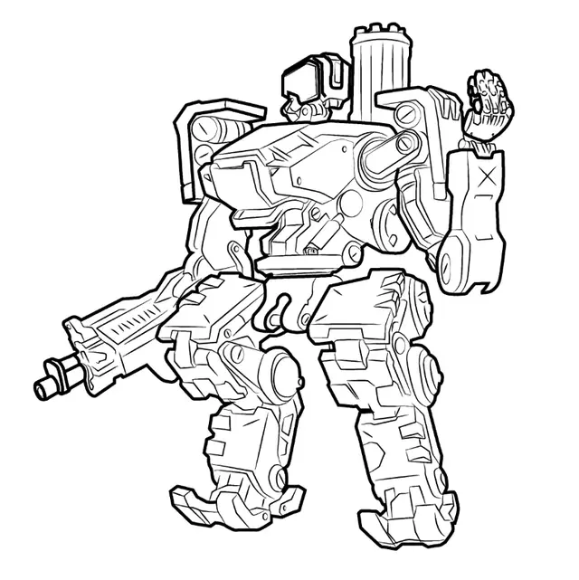 Coloriage Overwatch Bastion - Overwatch à imprimer