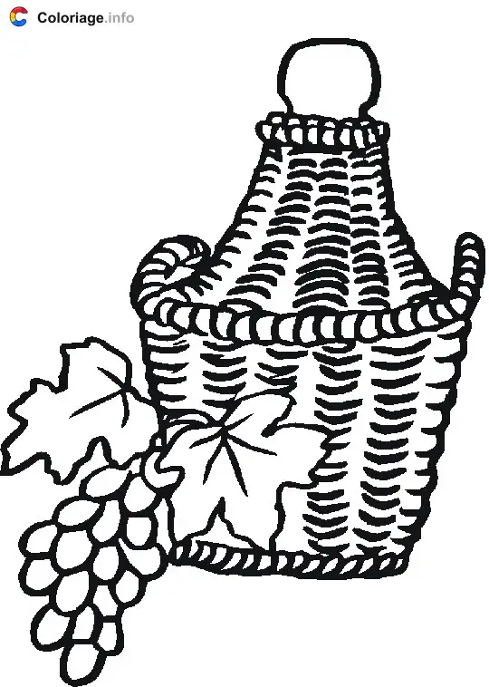 Coloriage Panier à raisins - Raisin à imprimer