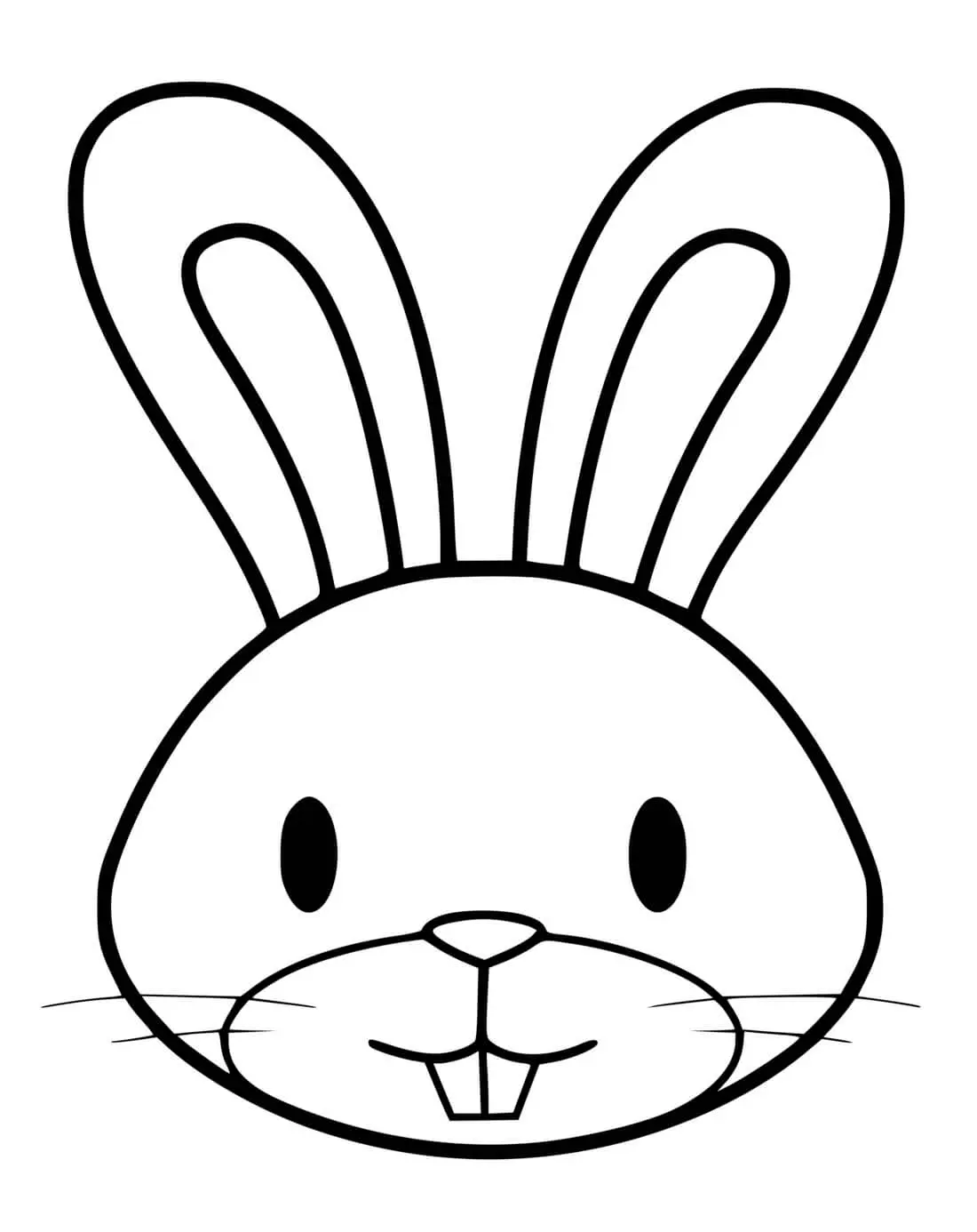 Coloriage Pâques Tête De Lapin Facile - Pâques facile à imprimer