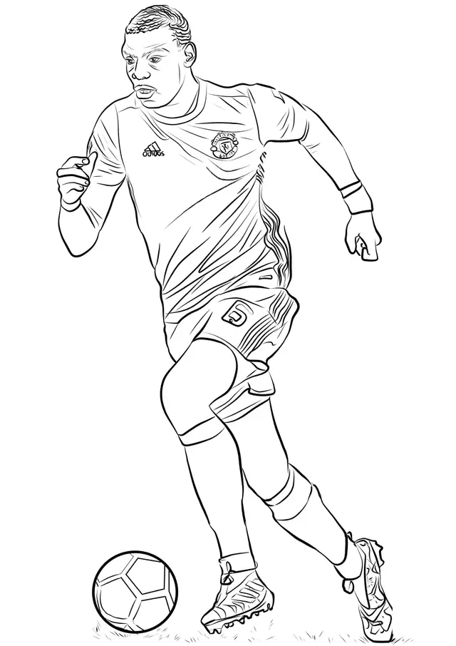 Coloriage Paul Pogba Joueur France Coupe Du Monde - Foot à imprimer