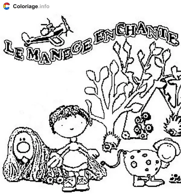 Coloriage Pays du Bois Joli - Le Manège enchanté à imprimer