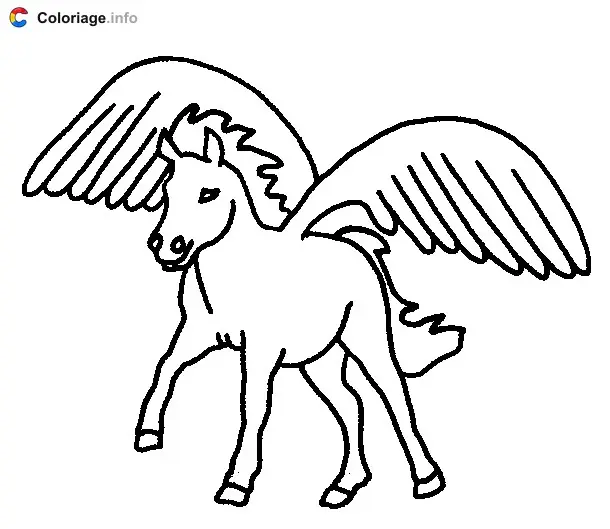 Coloriage Pégase 2 - Pégase à imprimer