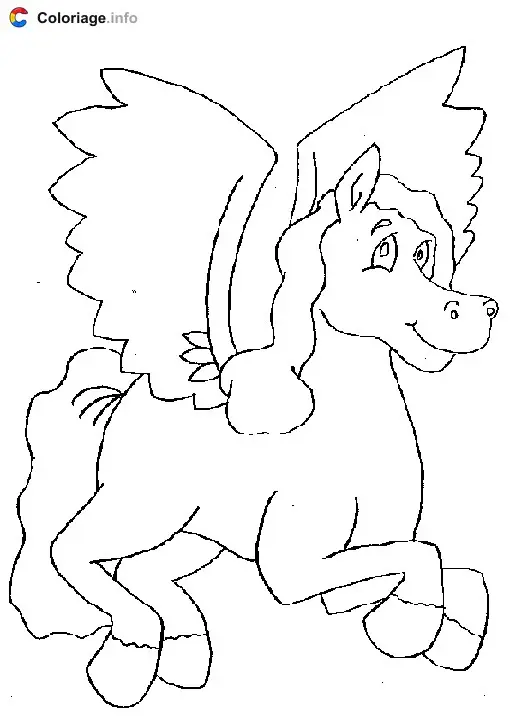 Coloriage Pégase poney - Pégase à imprimer