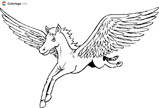 Coloriage Pégase saute - Pégase à imprimer