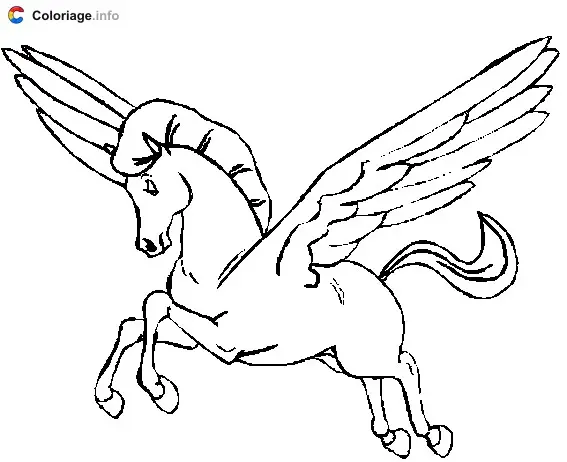 Coloriage Pégase vole - Pégase à imprimer