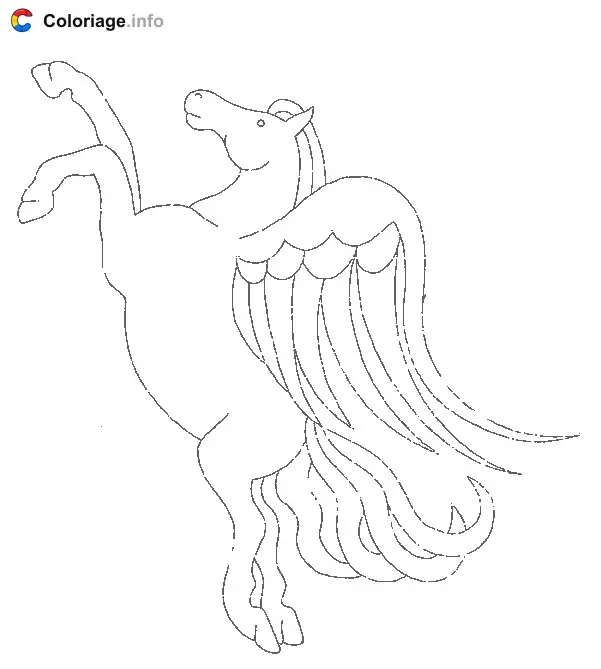 Coloriage Pégase - Pégase à imprimer