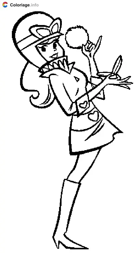 Coloriage Pénélope Jolie Cœur - Les Fous du volant à imprimer