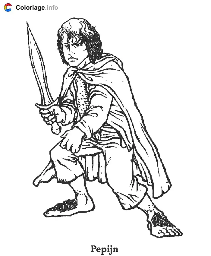 Coloriage Pippin - Le Seigneur des anneaux à imprimer