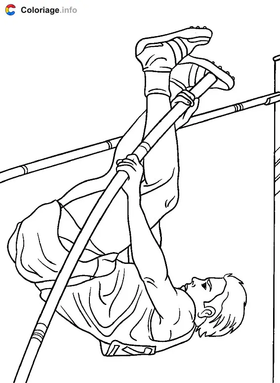 Coloriage Perchiste avant le retourné - Jeux Olympiques à imprimer