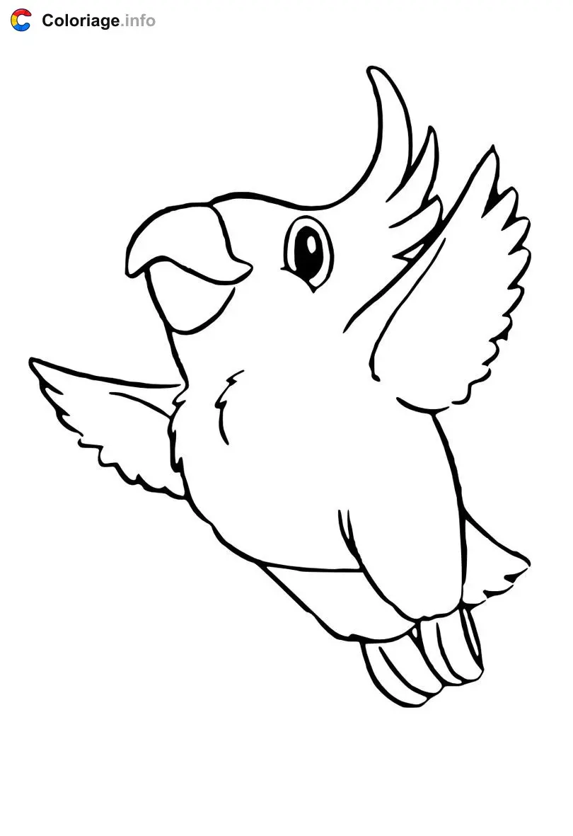 Parrot Singing and Mimicking Sounds coloring page to print