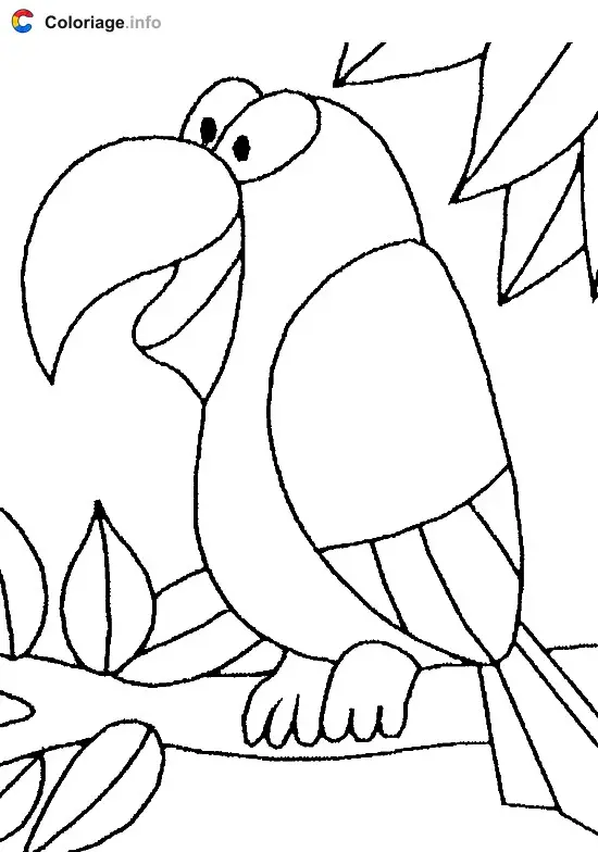 Parrot in Nature coloring page to print