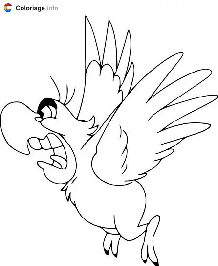 Grumpy Parrot coloring page to print