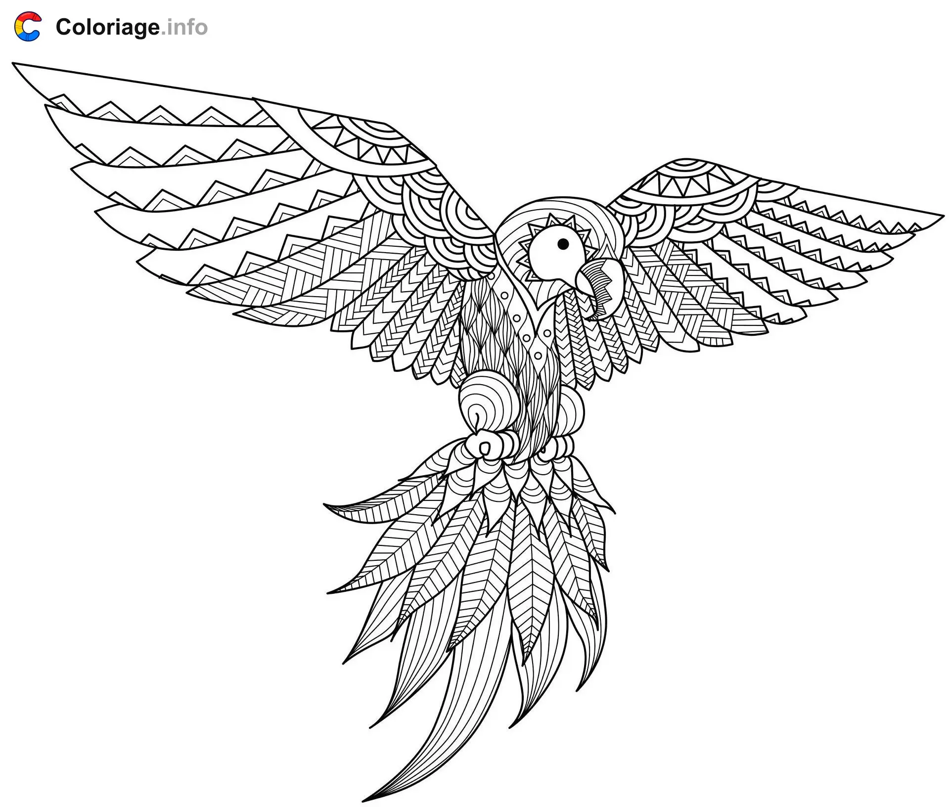 Parrot Mandala coloring page to print