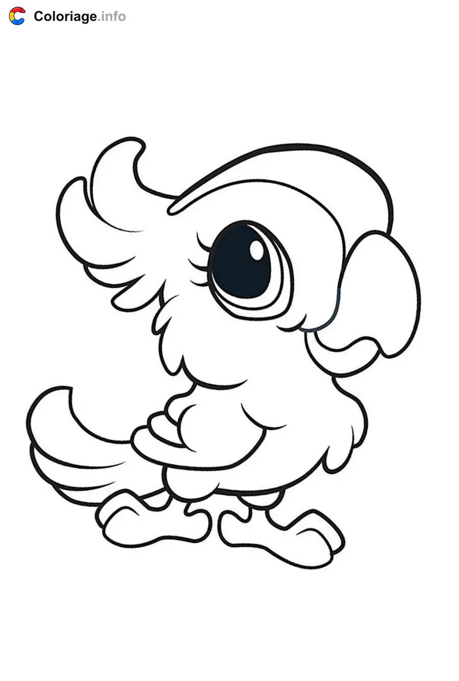 Cute Parrot for Preschool coloring page to print
