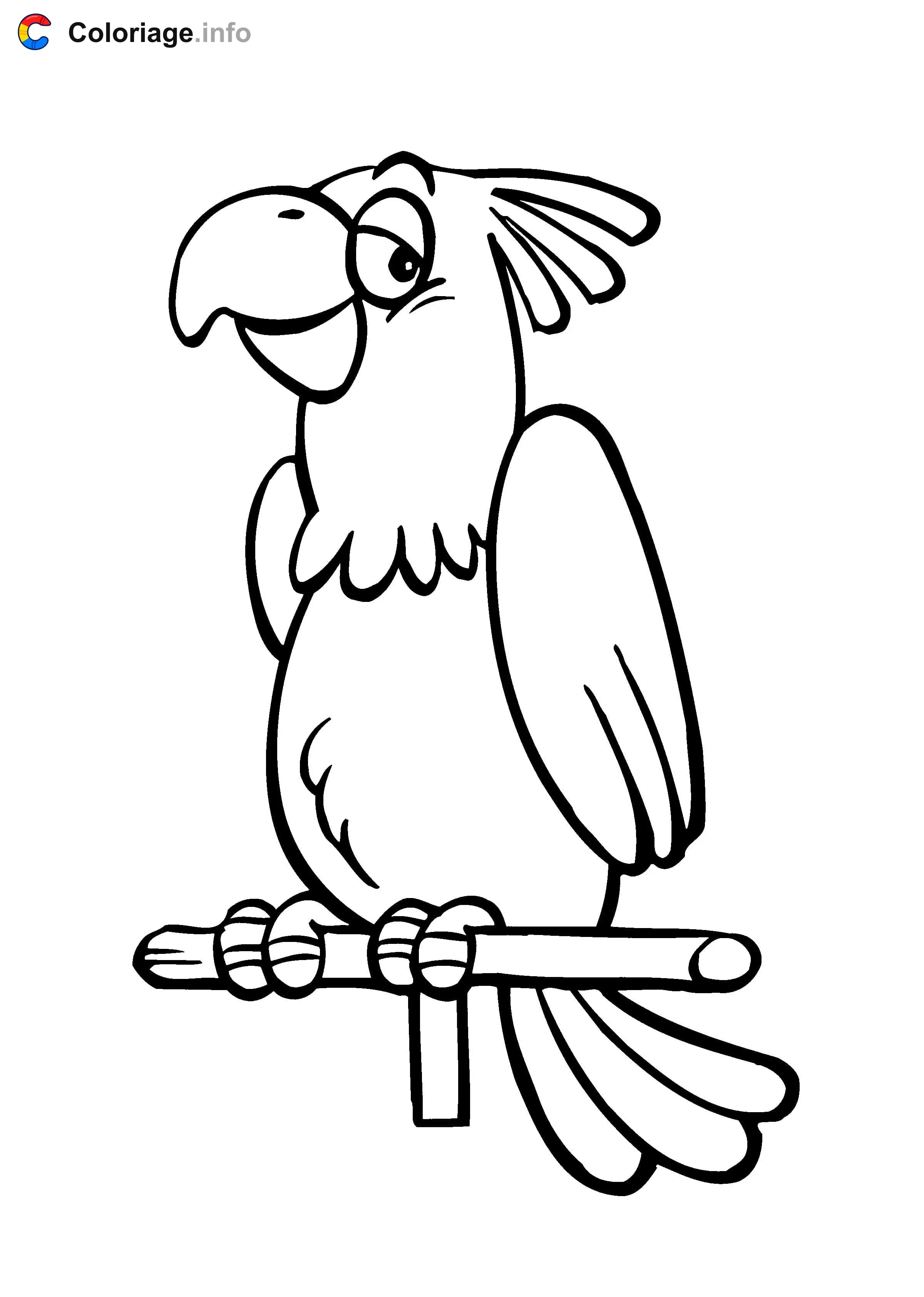 Singing Parrot coloring page to print