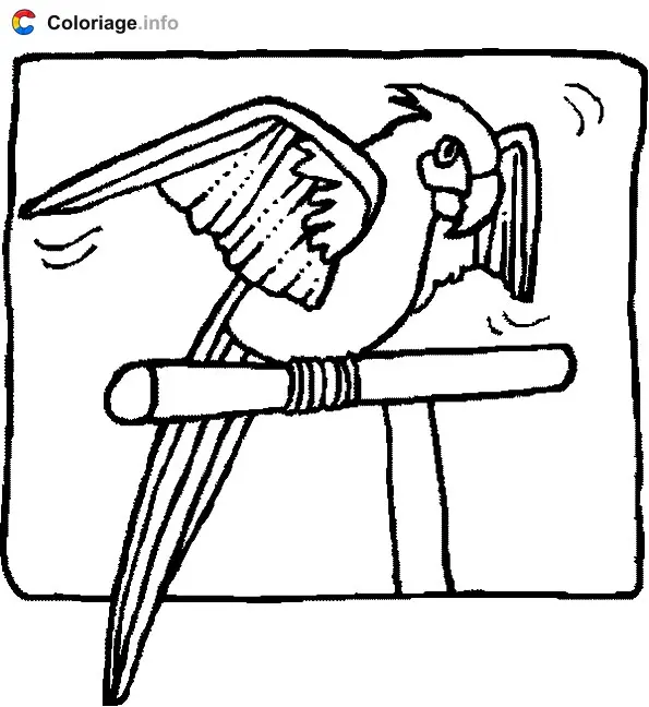 Parrot Spreading Its Wings coloring page to print