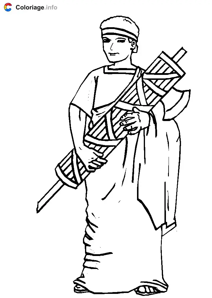 Coloriage Personnage romain - Rome à imprimer