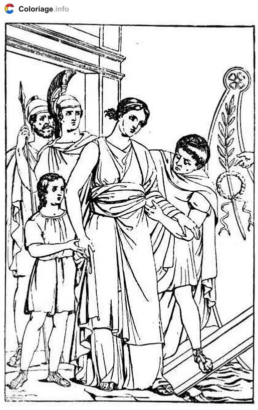 Coloriage Personnages romains - Rome à imprimer