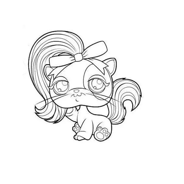 Coloriage Pet Shop Chat - Chat à imprimer