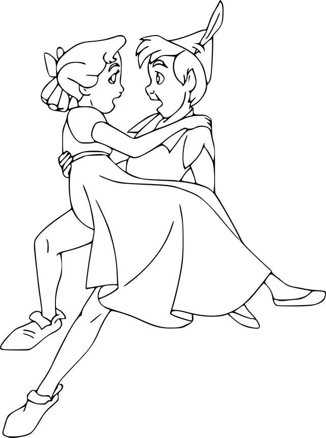 Ausmalbild Peter Pan und Wendy Ausmalbilder zum Ausdrucken