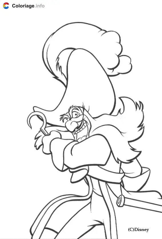 Peter Pan Flying Over Neverland coloring page to print