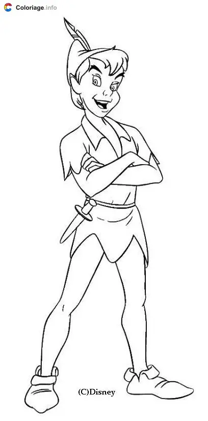 Peter Pan and Wendy in Neverland coloring page to print
