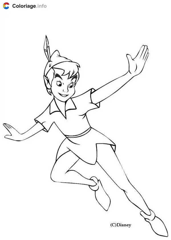 Peter Pan Flying Adventure coloring page to print