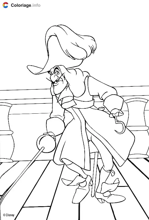 Peter Pan Flying Over Neverland coloring page to print