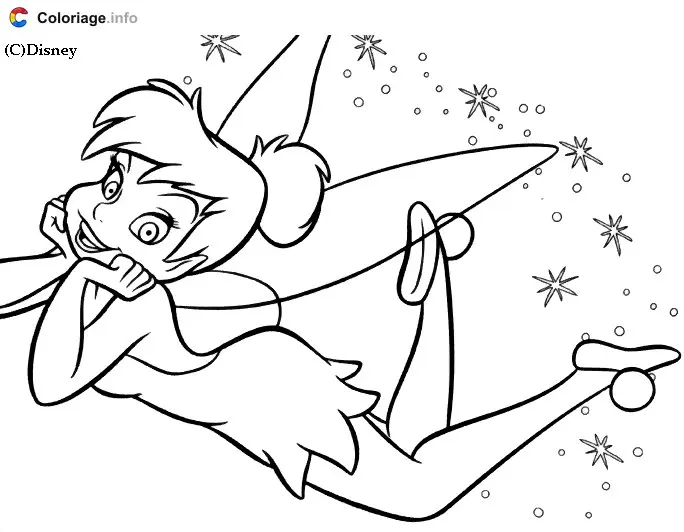 Peter Pan Flying Over Neverland coloring page to print