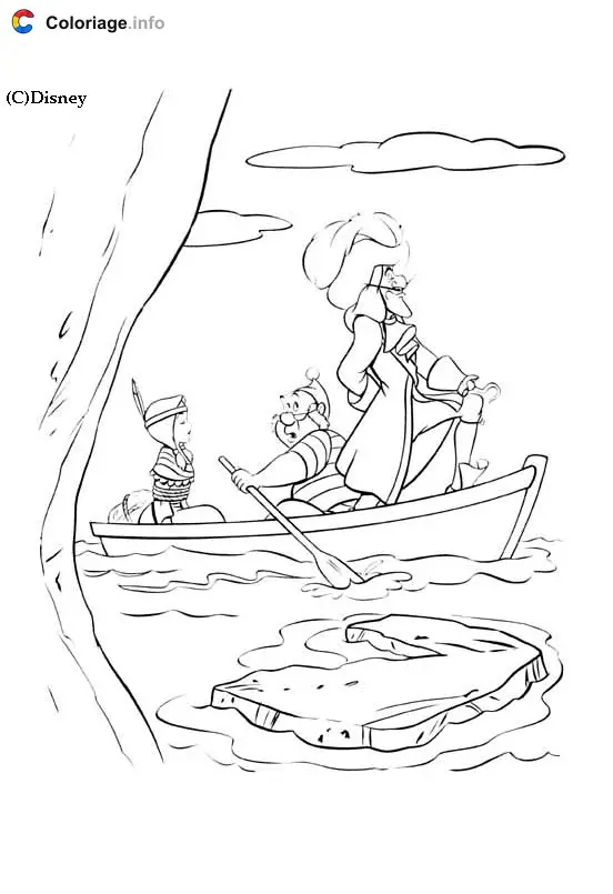 Peter Pan and Wendy Flying Over London coloring page to print