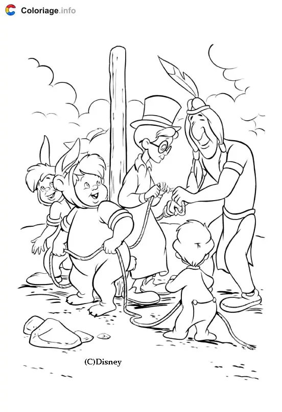 Peter Pan and Wendy's Adventure coloring page to print