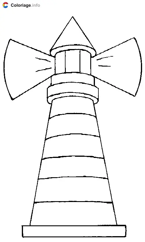 Coloriage Phare qui éclaire la nuit - Phares à imprimer