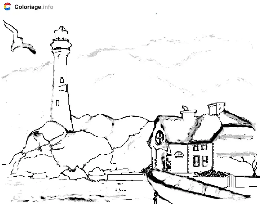 Coloriage Phare - Monuments à imprimer