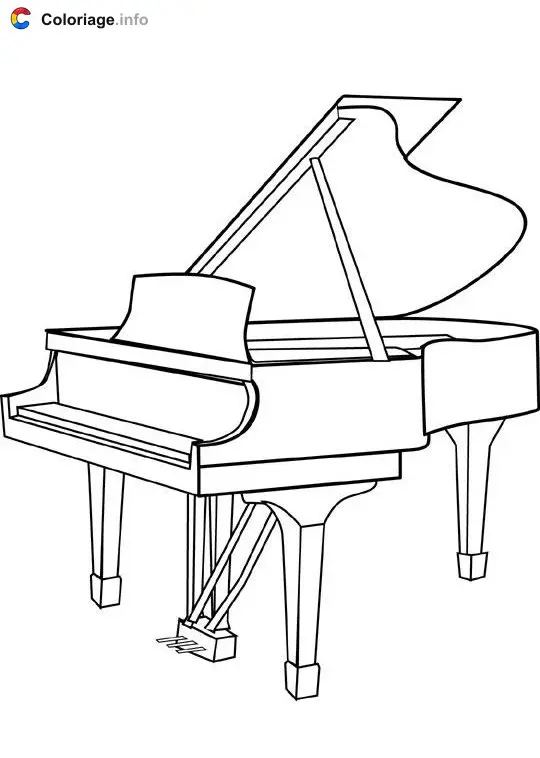 Coloriage Piano - Instruments de musique à imprimer