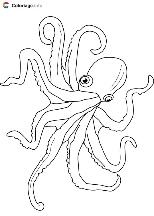 Coloriage Pieuvre - Océan à imprimer