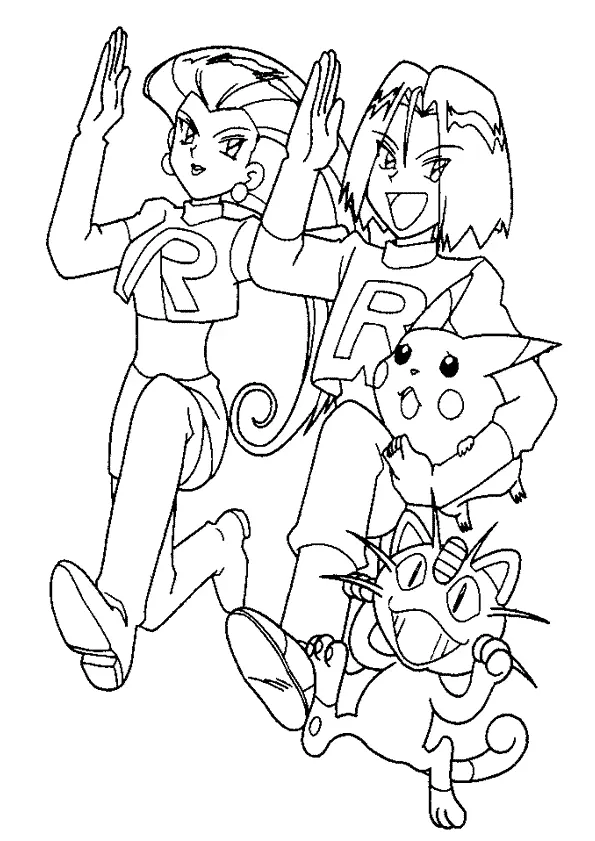 Coloriage Pikachu joyeux les joues étincelantes - Pikachu à imprimer