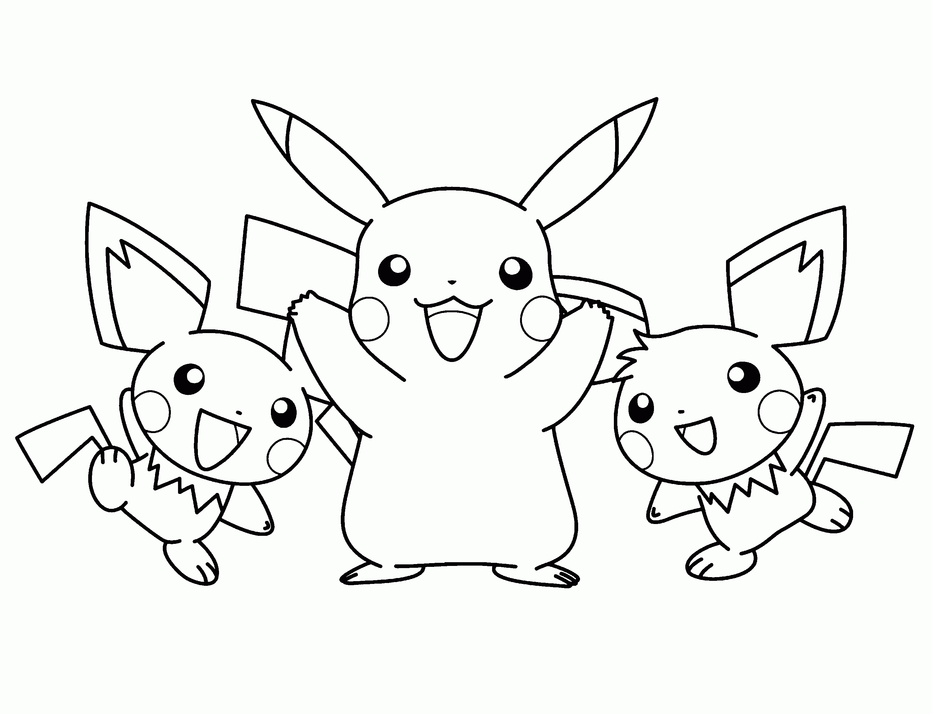 Coloriage Pikachu électrique en action - Pikachu à imprimer