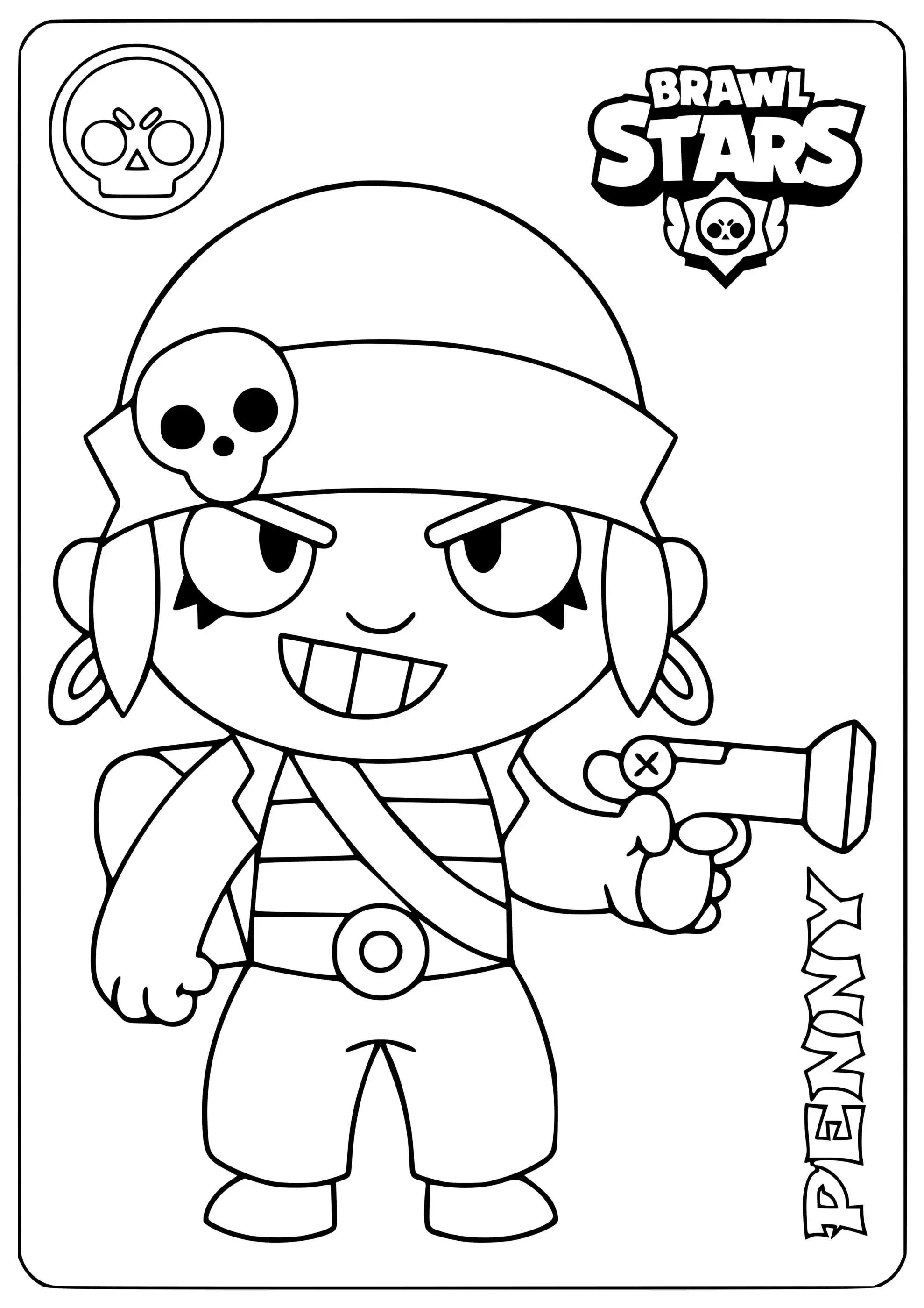 Coloriage Pirate Brawl Stars Penny - Brawl stars à imprimer