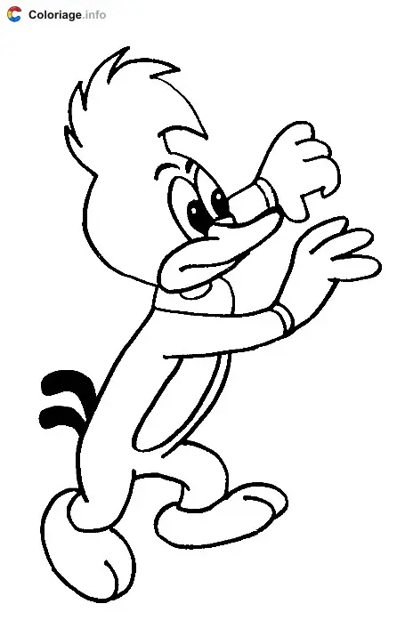 Coloriage Pivert personnage de dessin animé - Woody Woodpecker à imprimer