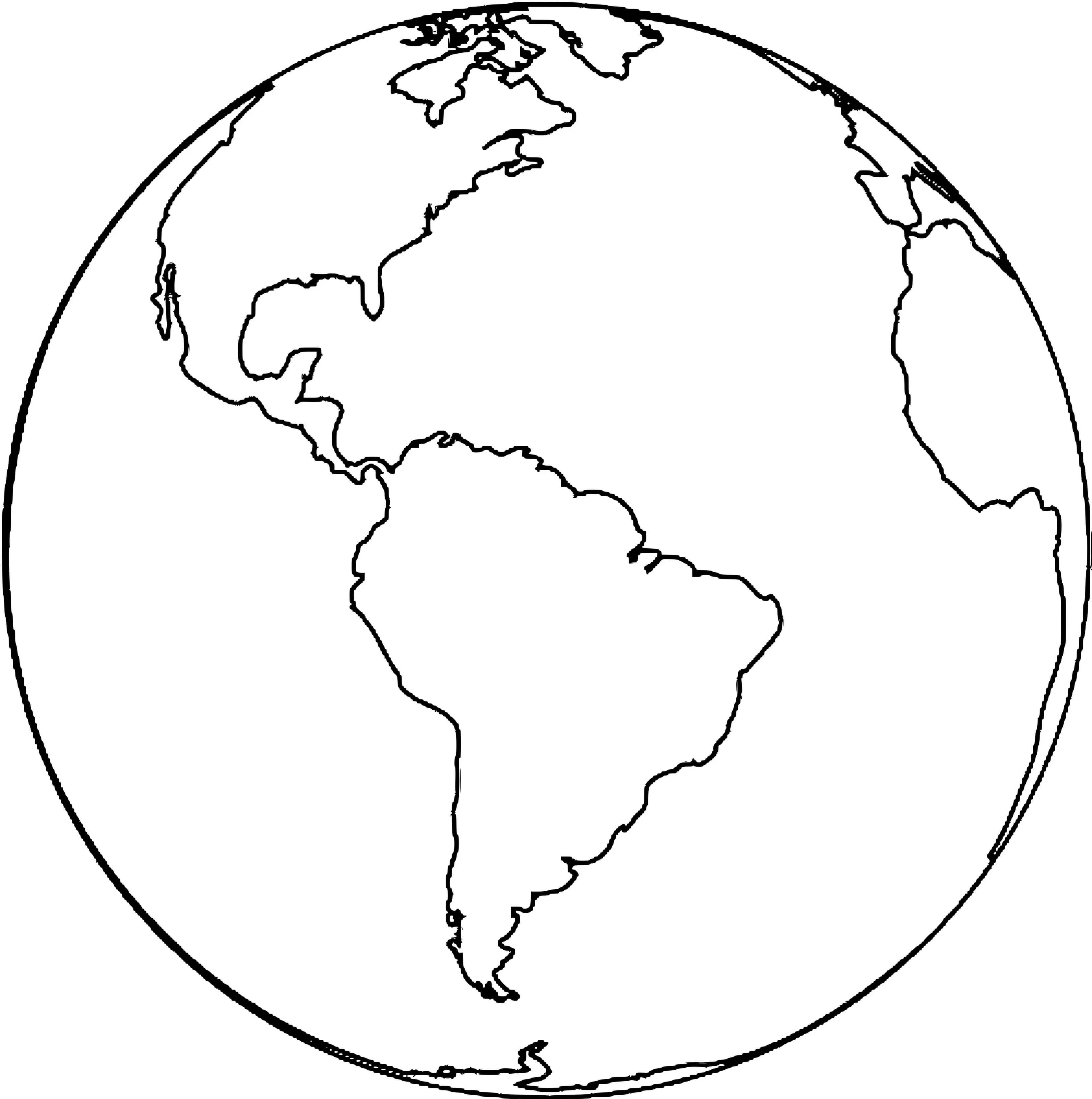 Coloriage Planète Terre Amerique Du Sud - Planète à imprimer