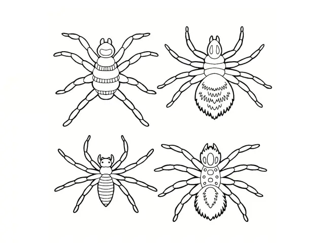Coloriage Plusieurs Araignées Differentes - Araignée à imprimer