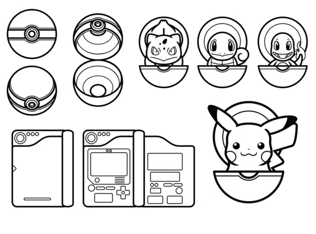 Coloriage Pokemon Black And White Vector - Pokémon à imprimer