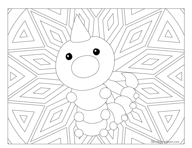 Coloriage Pokemon Mandala Adulte Weedle - Mandala pokemon à imprimer